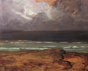 Tempestade no mar, na bretanha